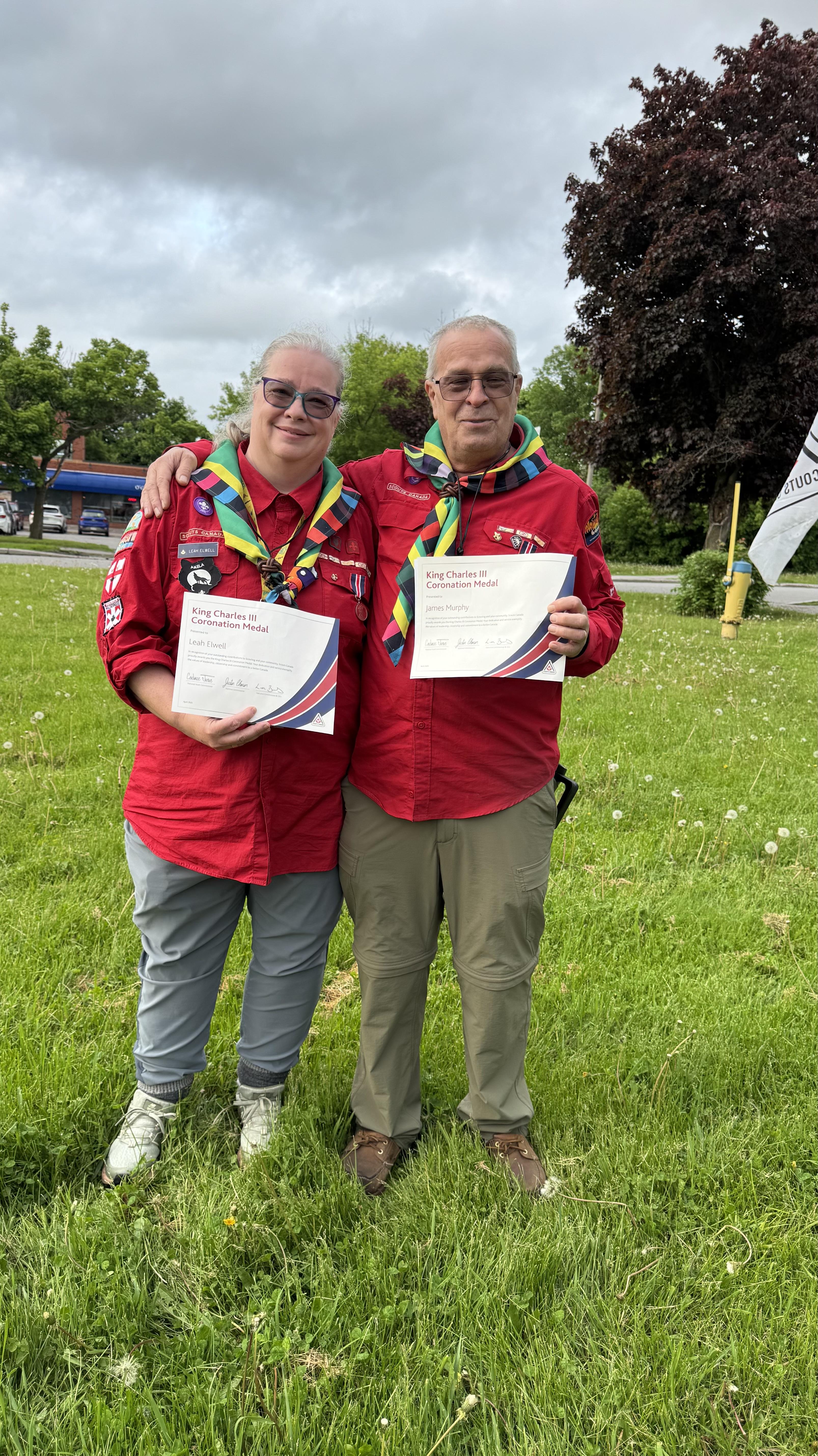 Akela and Mang - Volunteers Extraordinaire Charles III coronation Receipent